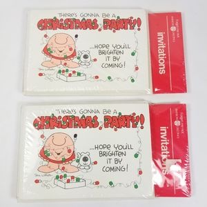 VTG New Ziggy Christmas Party Invitations Card 16